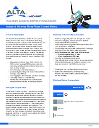 Thumbnail of document Data Sheet - MNS2-9-IN-3P-150 Monnit Alta Wireless 3 phase 150 Amp AC Current Meters
